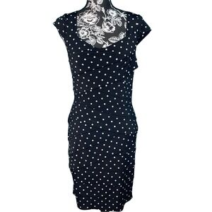 WHBM Dressy Polka Dot Fitted Dress